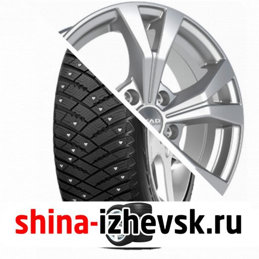 Колесо в сборе Goodyear Ultra Grip Ice Arctic 215/60 R16 T 99 + СКАД Нагано 6.5xR16 5×114.3 ET45 DIA66.1 Серебристый в Ижевске